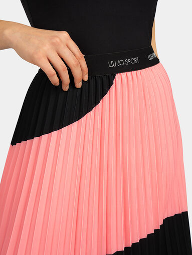 Skirt with soleil with color-block effect - 4