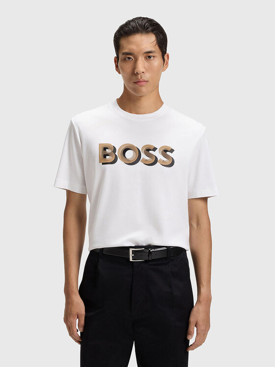 Cotton T-shirt with logo print - 1