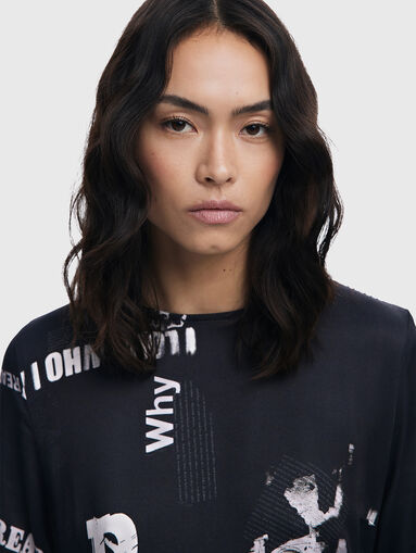 Mini dress with accent print - 3