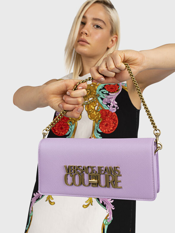 Purple bag with big golden logo accent - 2