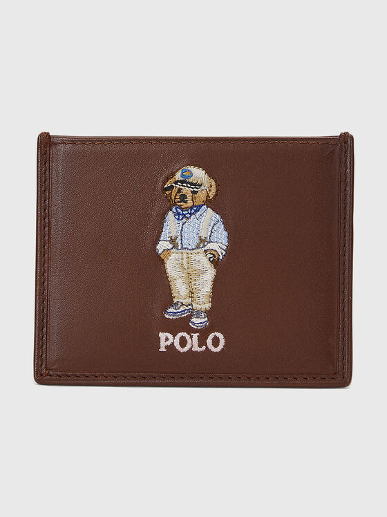 Картодържател с лого детайл Polo Bear в кафяво - 1