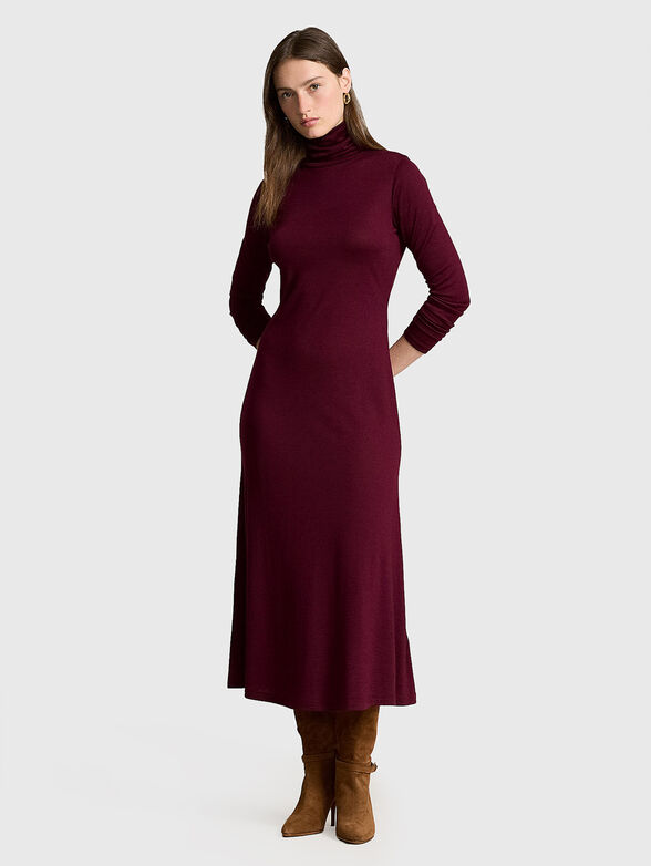 Dress with polo collar in wool blend - 1