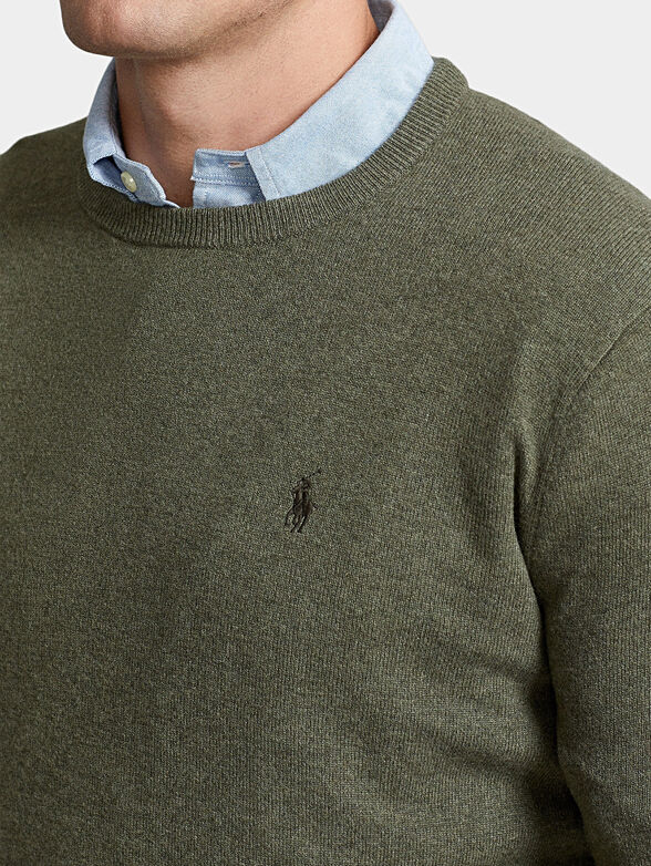 Merino wool sweater in green color - 4