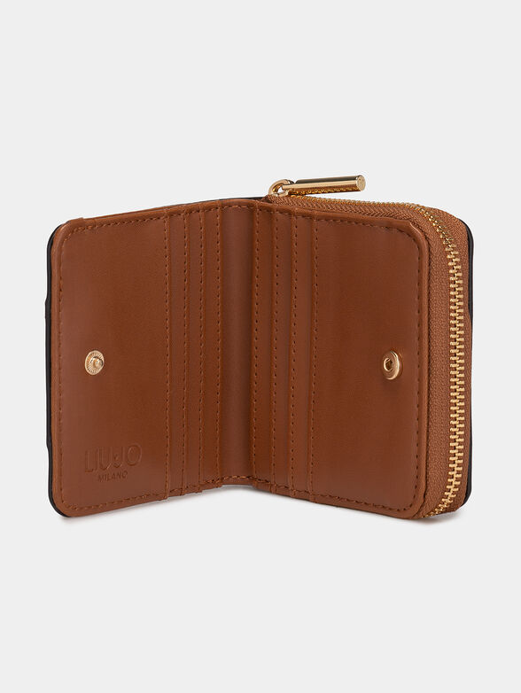 Black wallet with metal logo accent - 3