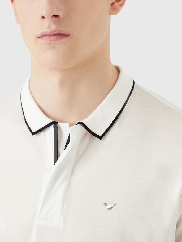 Polo shirt with contrast collar edge  - 4