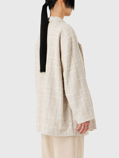 Single-breasted bouclé blazer - 3