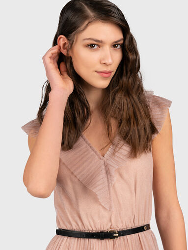 Pink dress with belt - 4