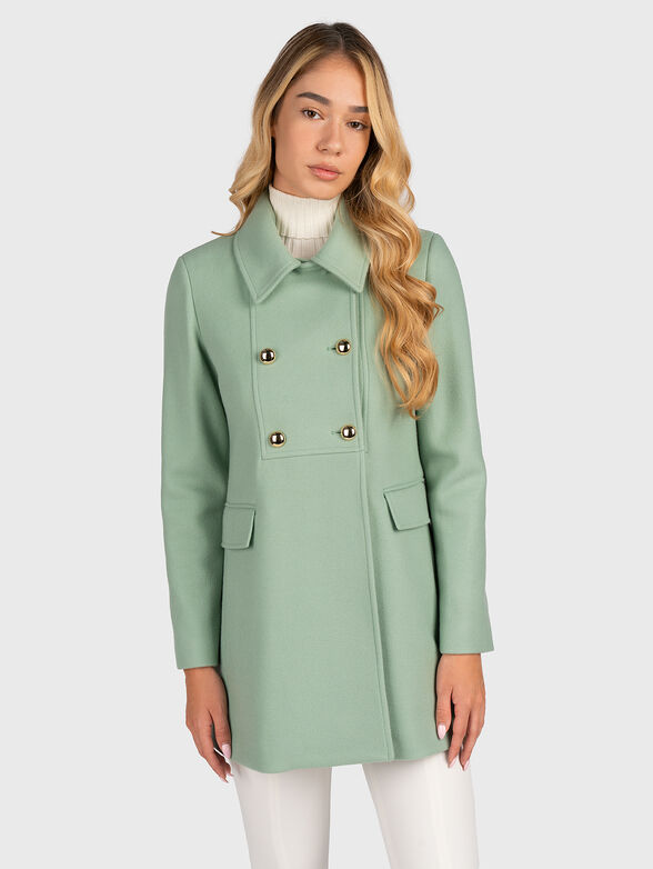 Black double-breasted coat - 1