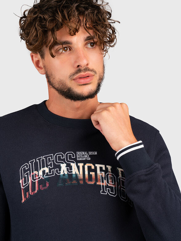 Blue sweatshirt with logo detail - 4