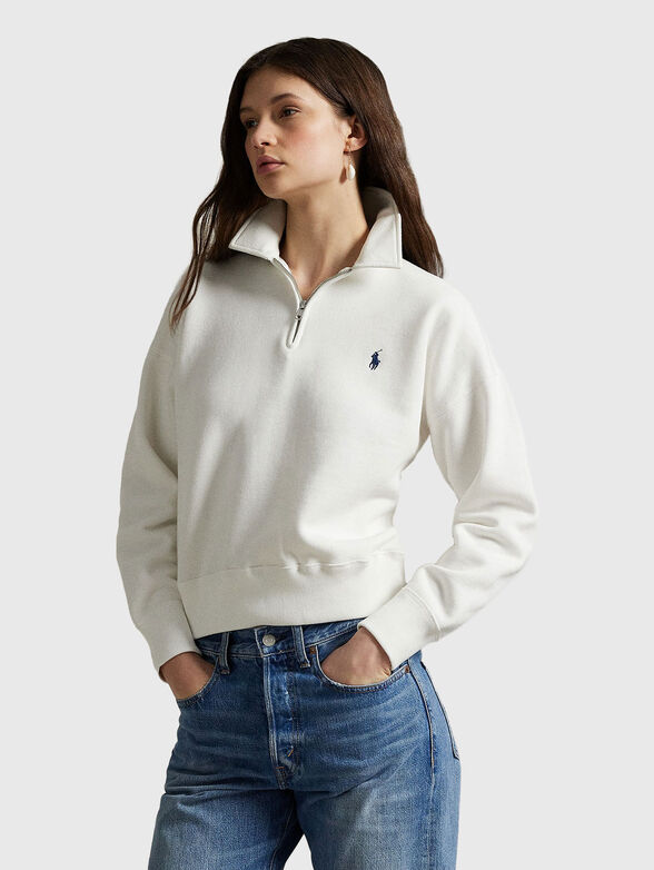 High-neck sweatshirt with zip - 1