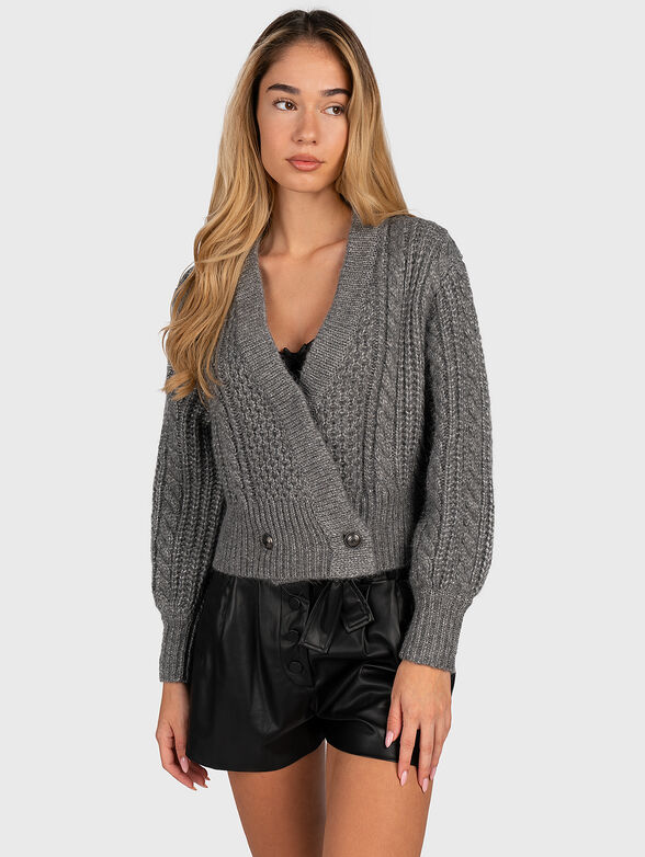 ODETTE wool blend cardigan with lurex threads - 1