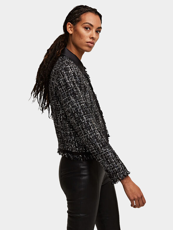 Boucle jacket with satin details - 2