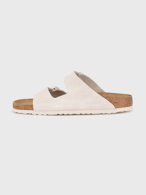 ARIZONA white suede slippers - 4