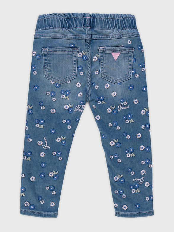 Jeans with embroidered flowers - 2