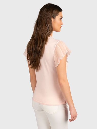 Black T-shirt with accent sleeves - 3