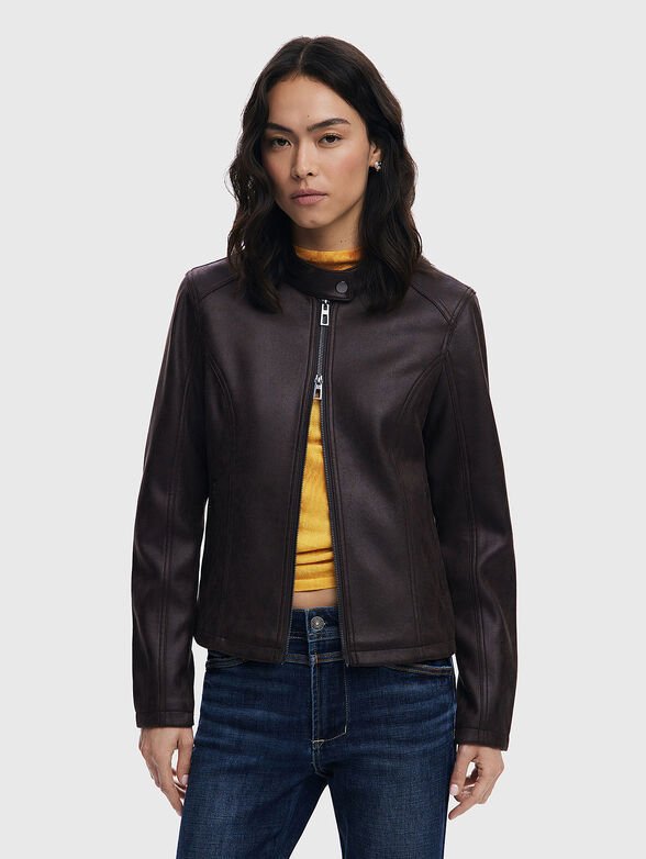 Eco leather jacket in black - 1