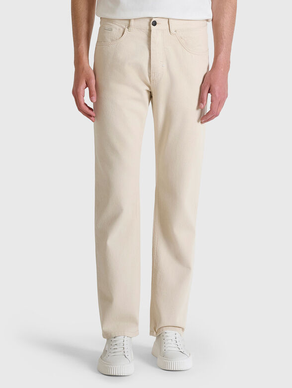 LIAM jeans in ecru color - 1