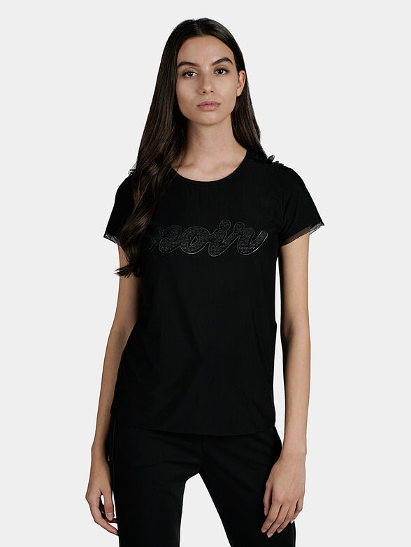 Black t-shirt with silver caps - 1