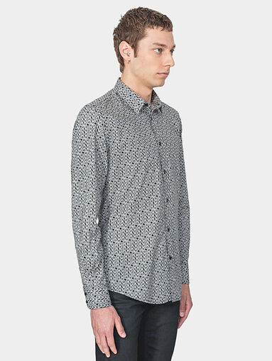 Cotton shirt with floral print - 4