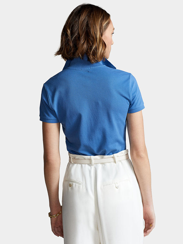 Blue Polo shirt with logo accent - 3
