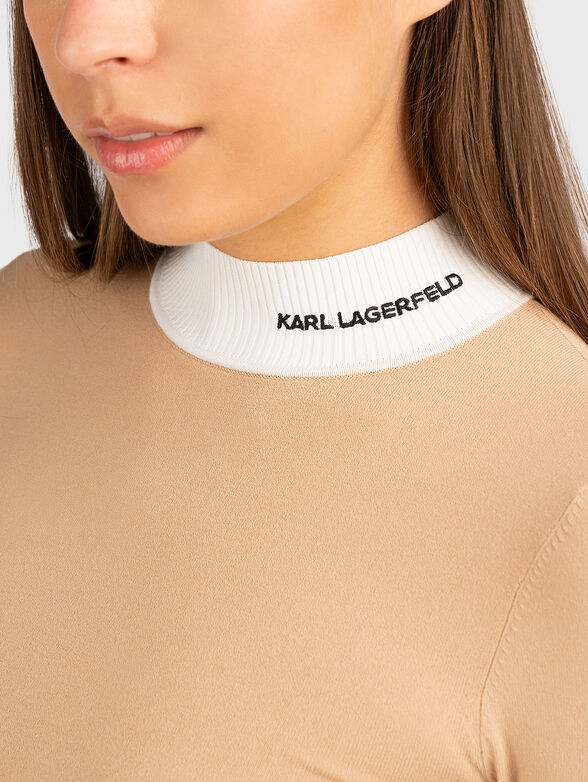 Viscose blend sweater with logo embroidery - 4