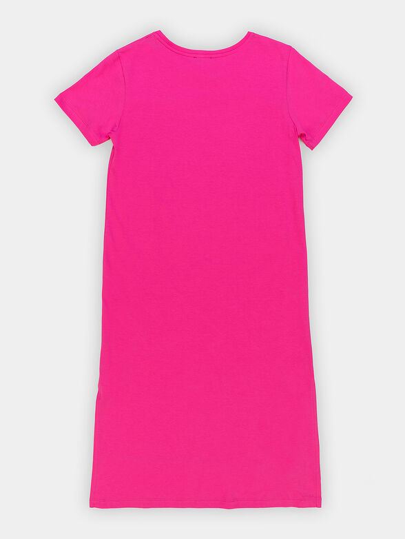 Dress in fuxia with logo print - 4