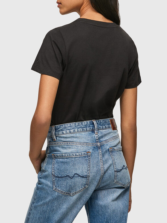 CAMILA black T-shirt with logo print - 2