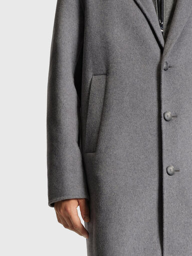 Single breasted wool blend coat - 5