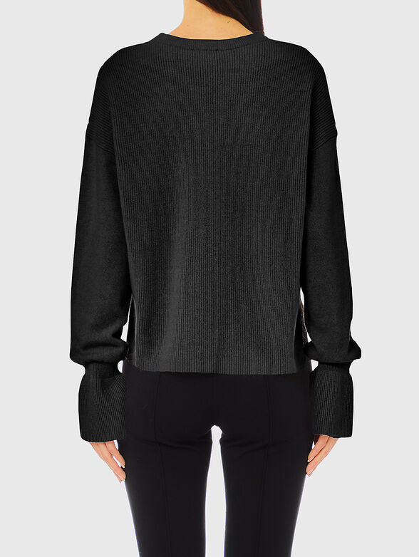 Sweater with accent cuffs in beige - 2