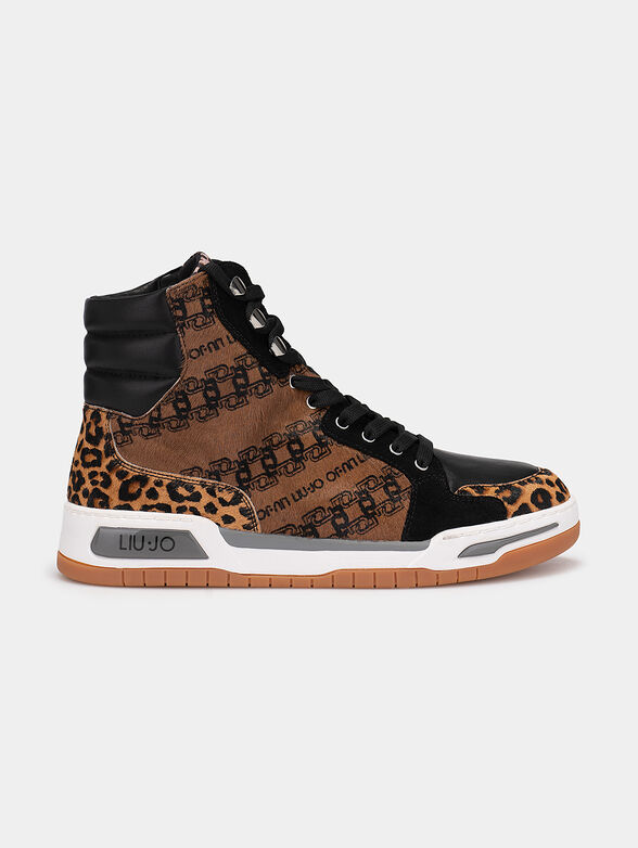 High top sneakers with leopard print - 1