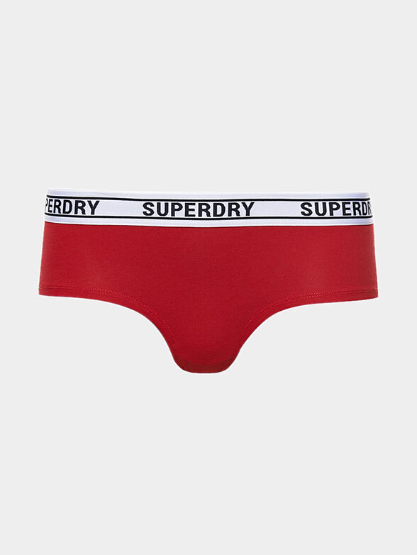 Red briefs with branded logo straps - 4