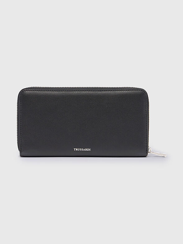Leather wallet with accent logo - 2