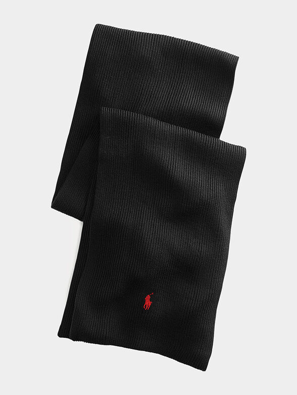 Black scarf from merino wool - 1