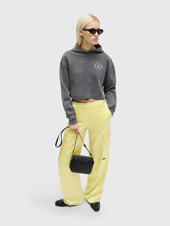 HAKILA black cargo pants with satin effect - 4
