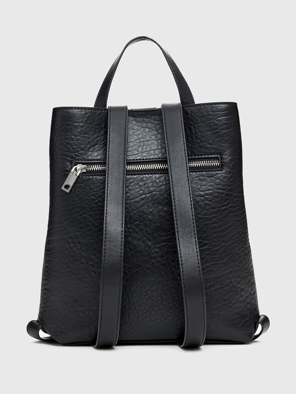 Black backpack with accent embroidery - 3