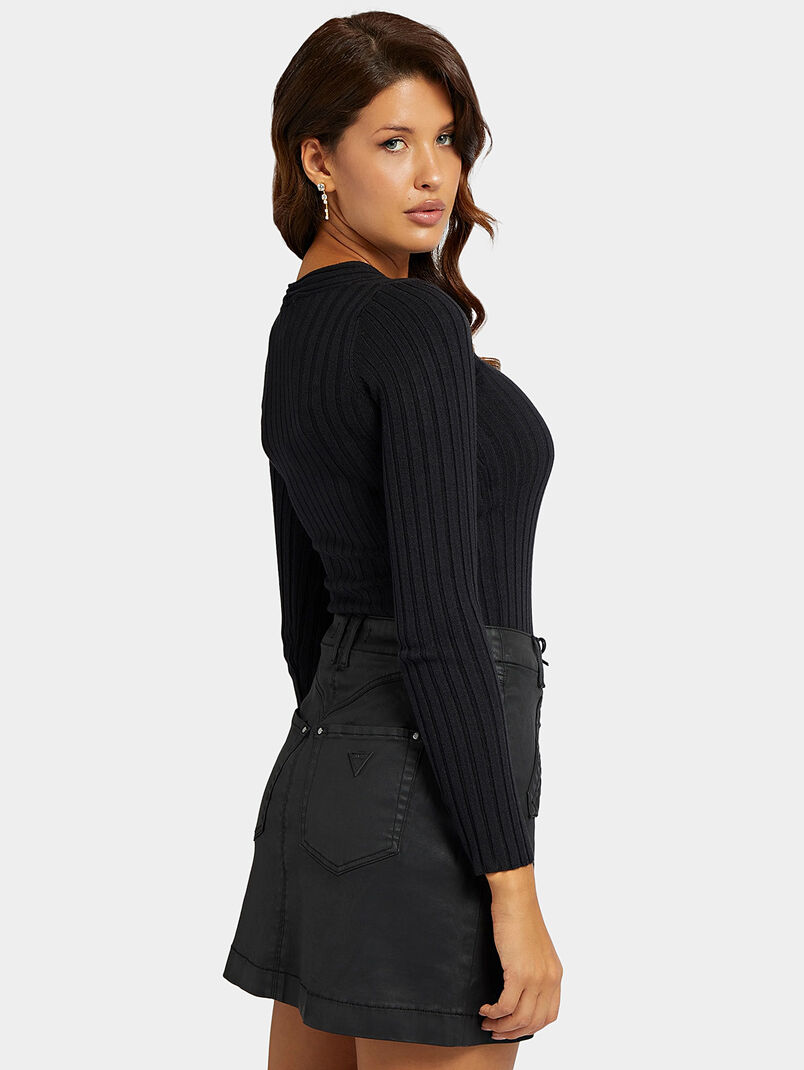 INES black sweater with intertwined detail - 3