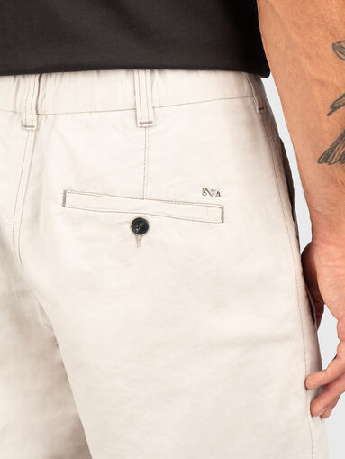 Linen and cotton blend trousers - 3