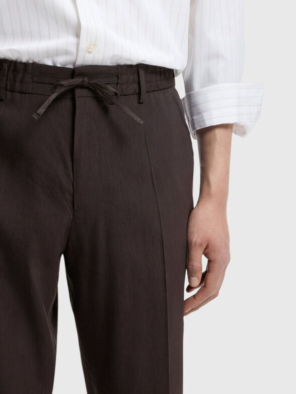 Linen blend trousers - 3