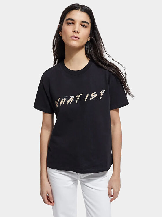 Black T-shirt with animal print - 1