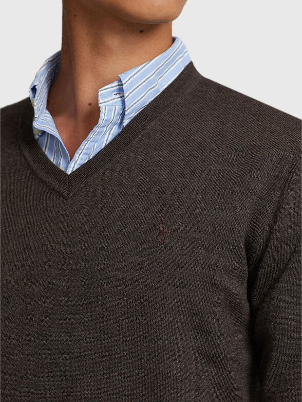 Brown sweater in wool  - 4