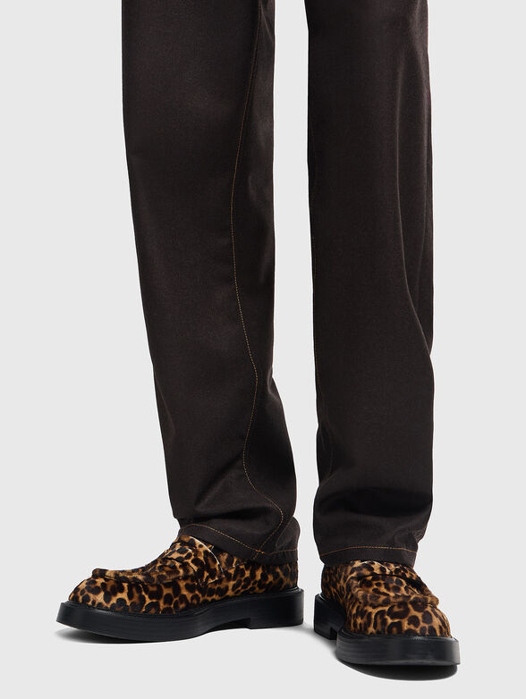 Denim effect wool pants - 3