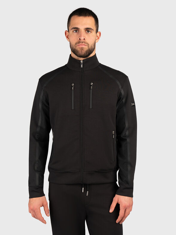 Black sweatshirt with accent zips - 0