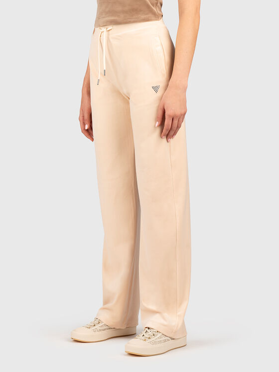 Кадифен спортен панталон с лого детайл - 1