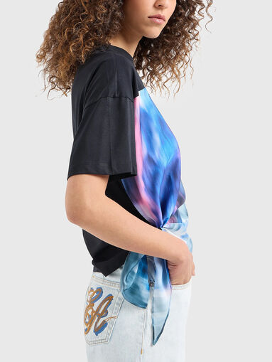 T-shirt with asymmetric hem and print - 4