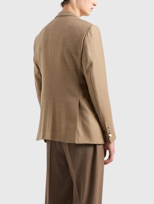 Wool slim blazer with buttons - 1