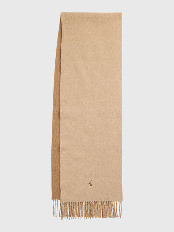 Wool scarf with logo embroidery - 2