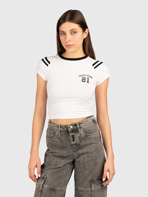 BABY T-shirt with logo print and contrasting stripes - 0