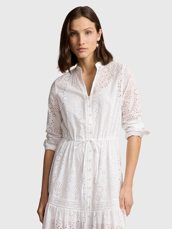 Cotton maxi dress with embroidery - 3