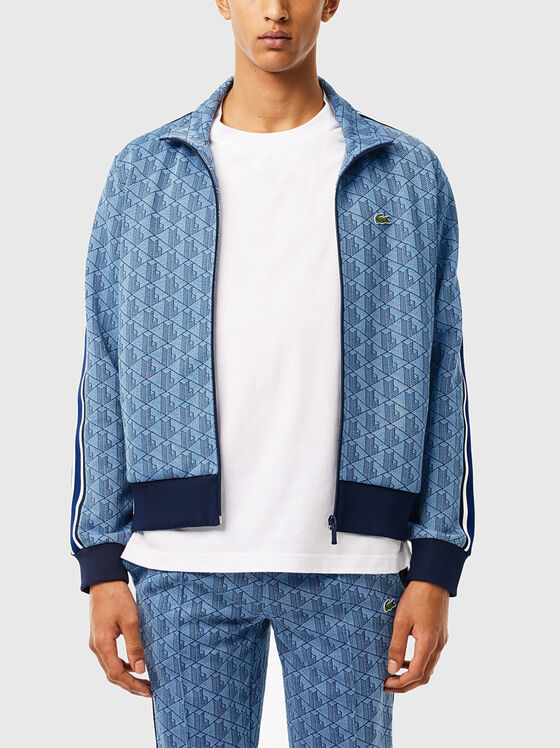 Sweatshirt with monogram print in brown - 1