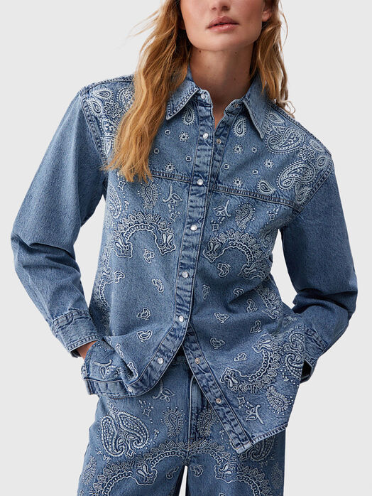 Denim shirt with embroidery